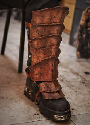 Dragon Scales Leather Greaves