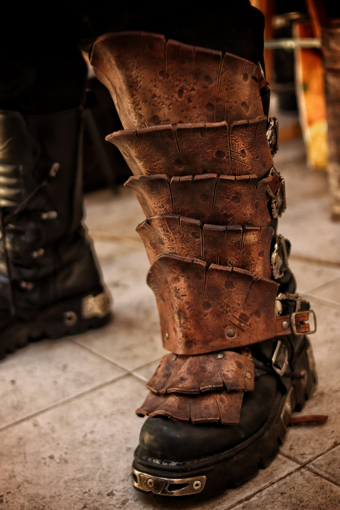 Dragon Scales Leather Greaves