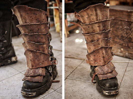 Dragon Scales Leather Greaves