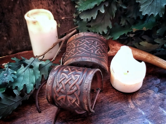 Celtic Knot Leather Cuff Bracelet