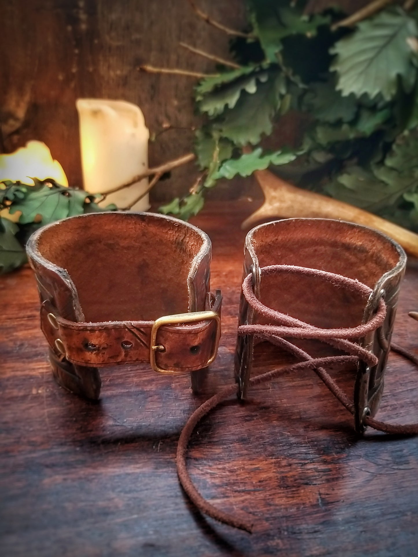 Celtic Knot Leather Cuff Bracelet