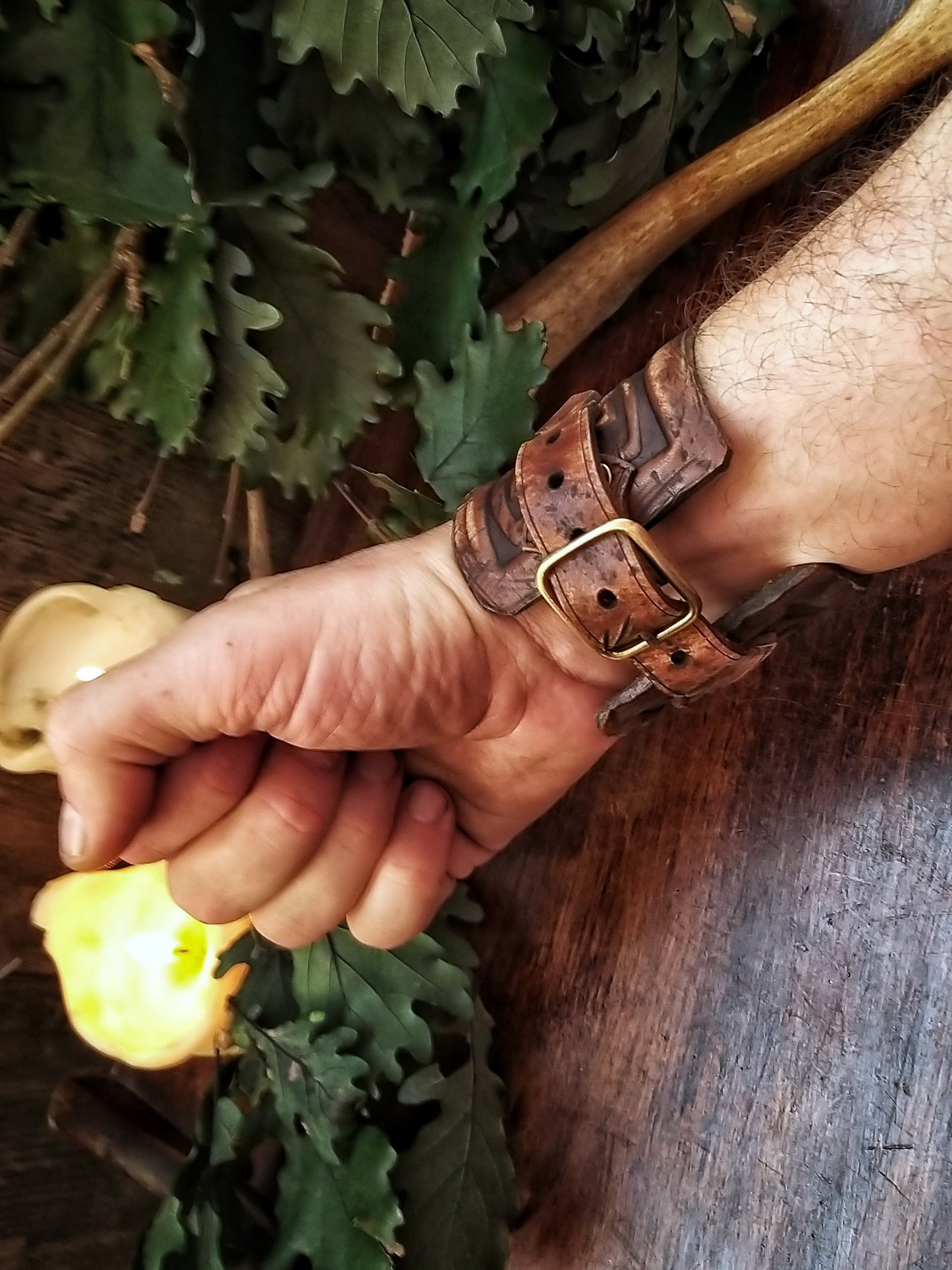 Celtic Knot Leather Cuff Bracelet