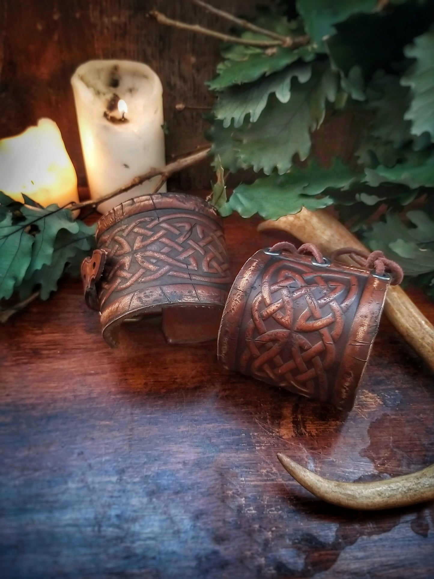 Celtic Knot Leather Cuff Bracelet