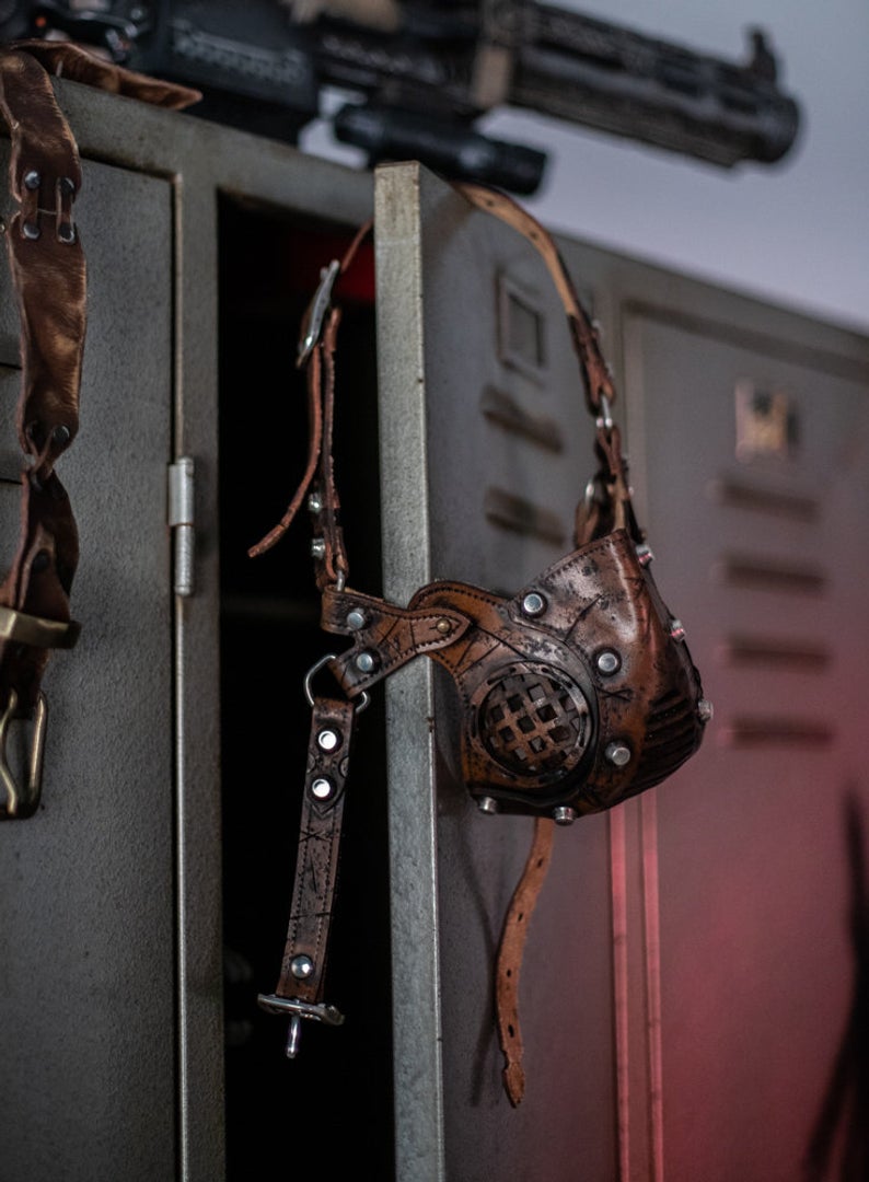 Face Mask Post Apocalyptic leather mask mad max diesel punk wasteland burning man protect Dystopian armor steampunk