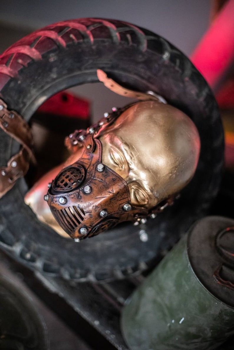 Face Mask Post Apocalyptic leather mask mad max diesel punk wasteland burning man protect Dystopian armor steampunk