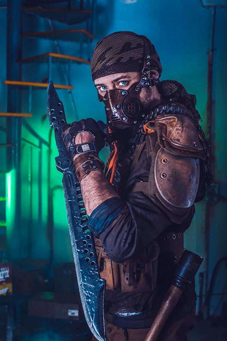 Face Mask Post Apocalyptic leather mask mad max diesel punk wasteland burning man protect Dystopian armor steampunk