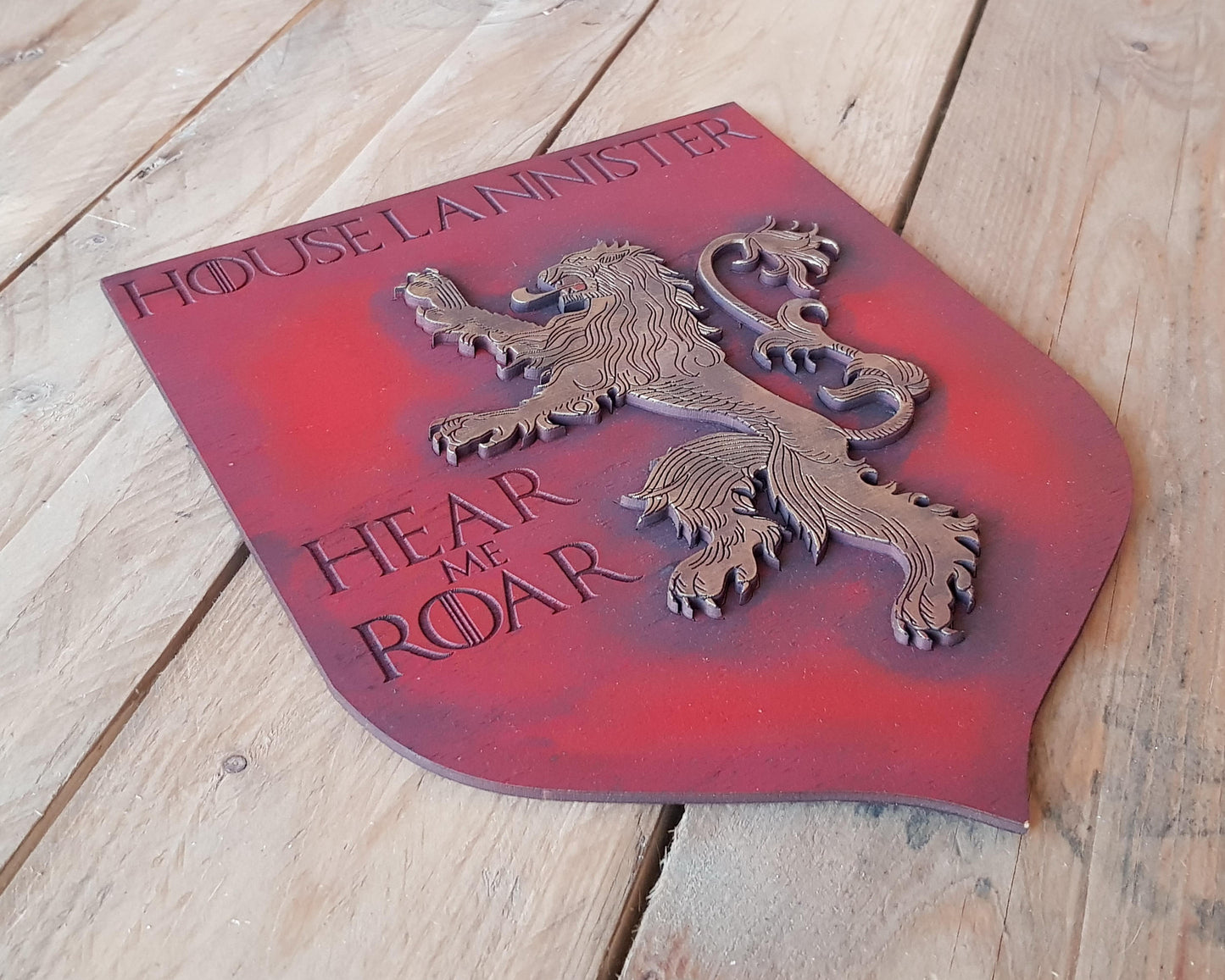 Lannister House, Banner wood sign of Game of Thrones.