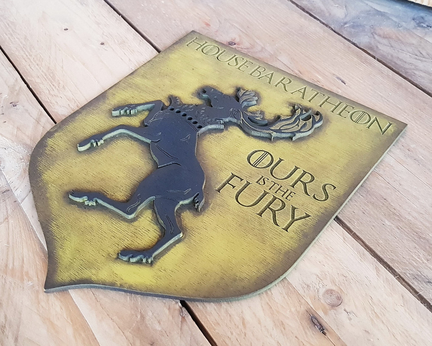 House Baratheon, Banner wood sign of Game of Thrones.
