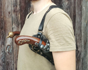Leather Shoulder Holster for Two Guns