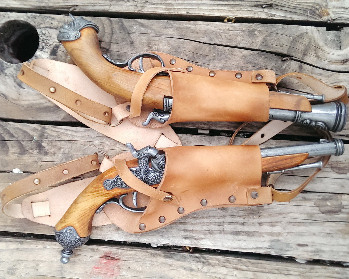 Leather Shoulder Holster for Two Guns