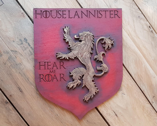 Lannister House, Banner wood sign of Game of Thrones.