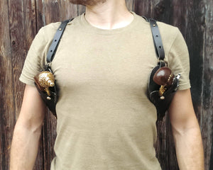 Leather Shoulder Holster for Two Guns