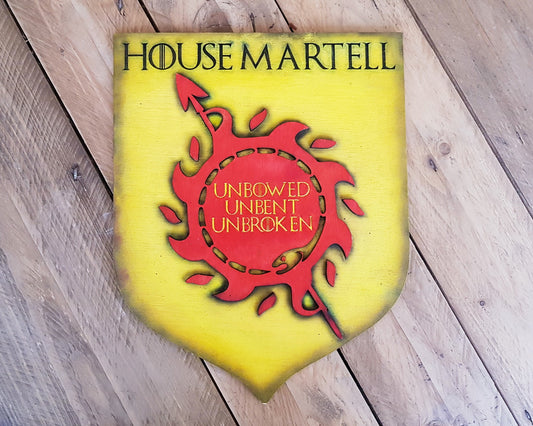 Martell House, sigil of Game of Thrones. Wood Sign.