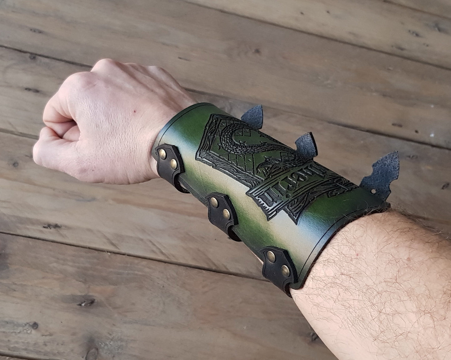 Slytherin Leather Bracer.