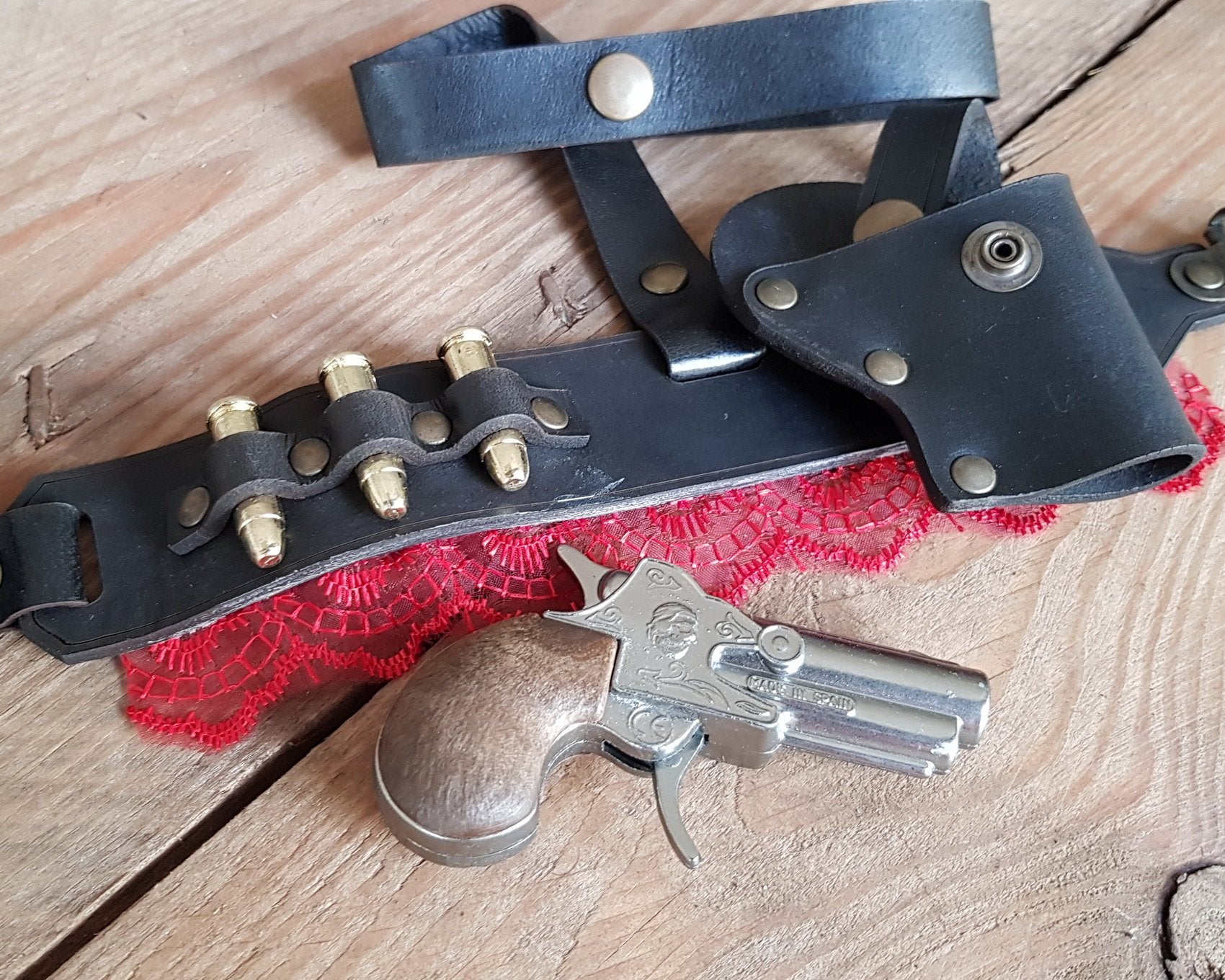 Steampunk Derringer Garter Holster. Outcast Props Steampunk Derringer Garter Holster. Outcast Props