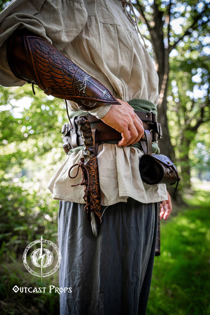 Adventurer Leather Belt for LARP, Pirate Belt, Alchemist Belt, Medieval Belt, Fantasy, Steampunk, Wide Leather Belt, Adjustable Belt