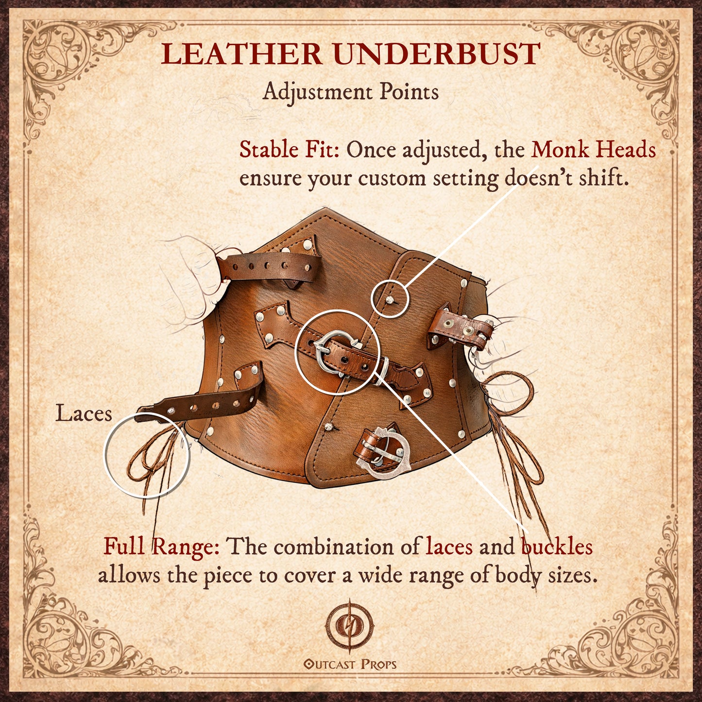 Leather steampunk underbust