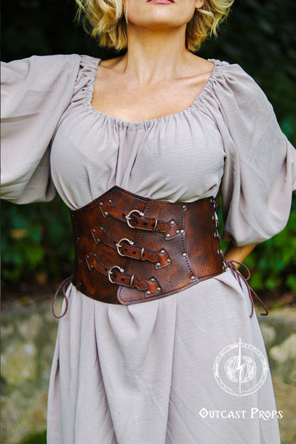 Leather steampunk underbust