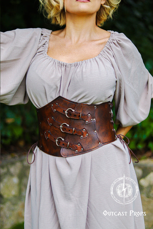 Leather steampunk underbust