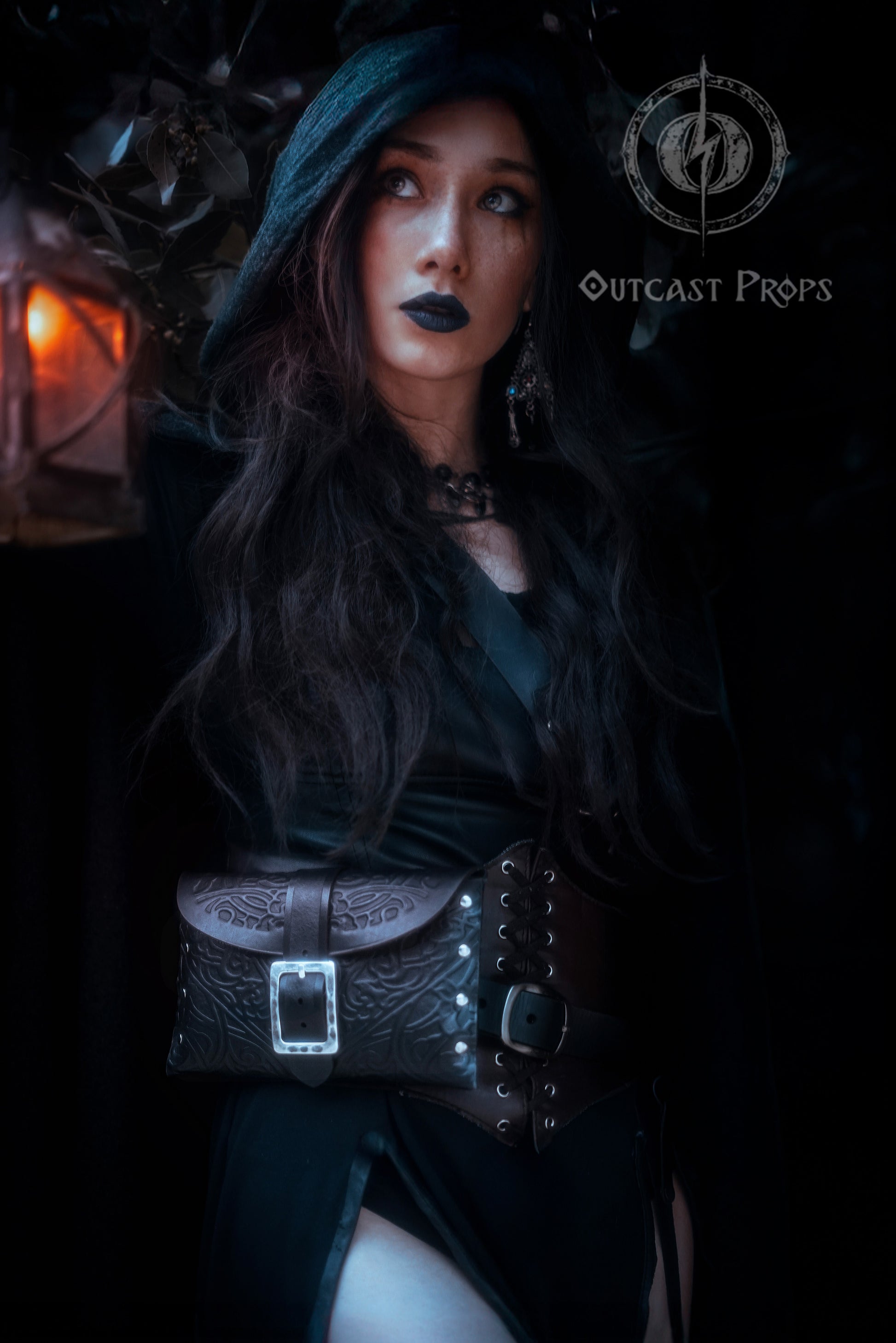 Arcane Hipbag Medieval Leather Hip Bag  Embossed and weathered in a premium style for Fantasy ren-fairs, cosplay, larp, fairies, renaissance