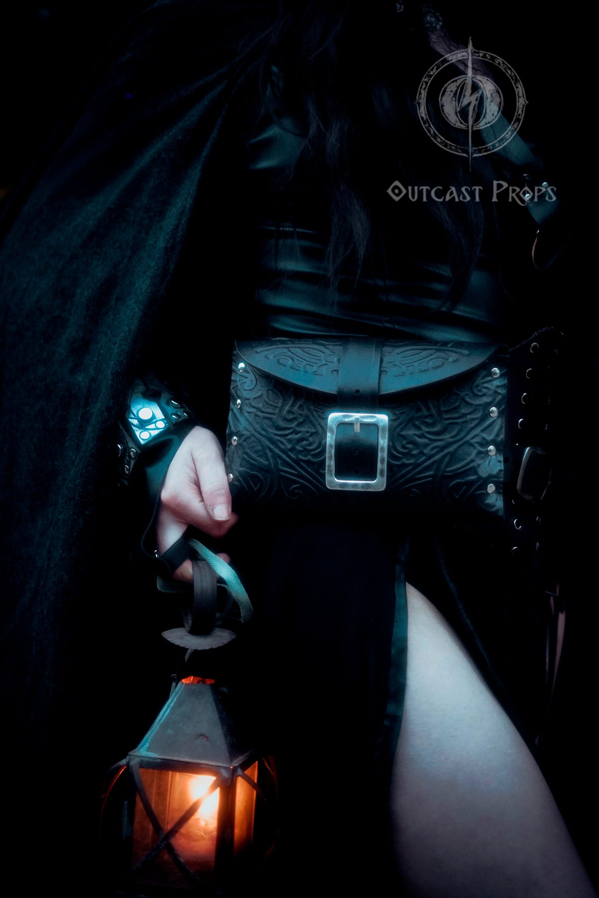Arcane Hipbag Medieval Leather Hip Bag  Embossed and weathered in a premium style for Fantasy ren-fairs, cosplay, larp, fairies, renaissance
