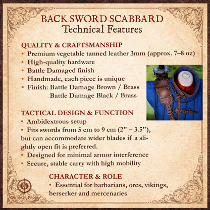 Barbarian Back Sword Scabbard