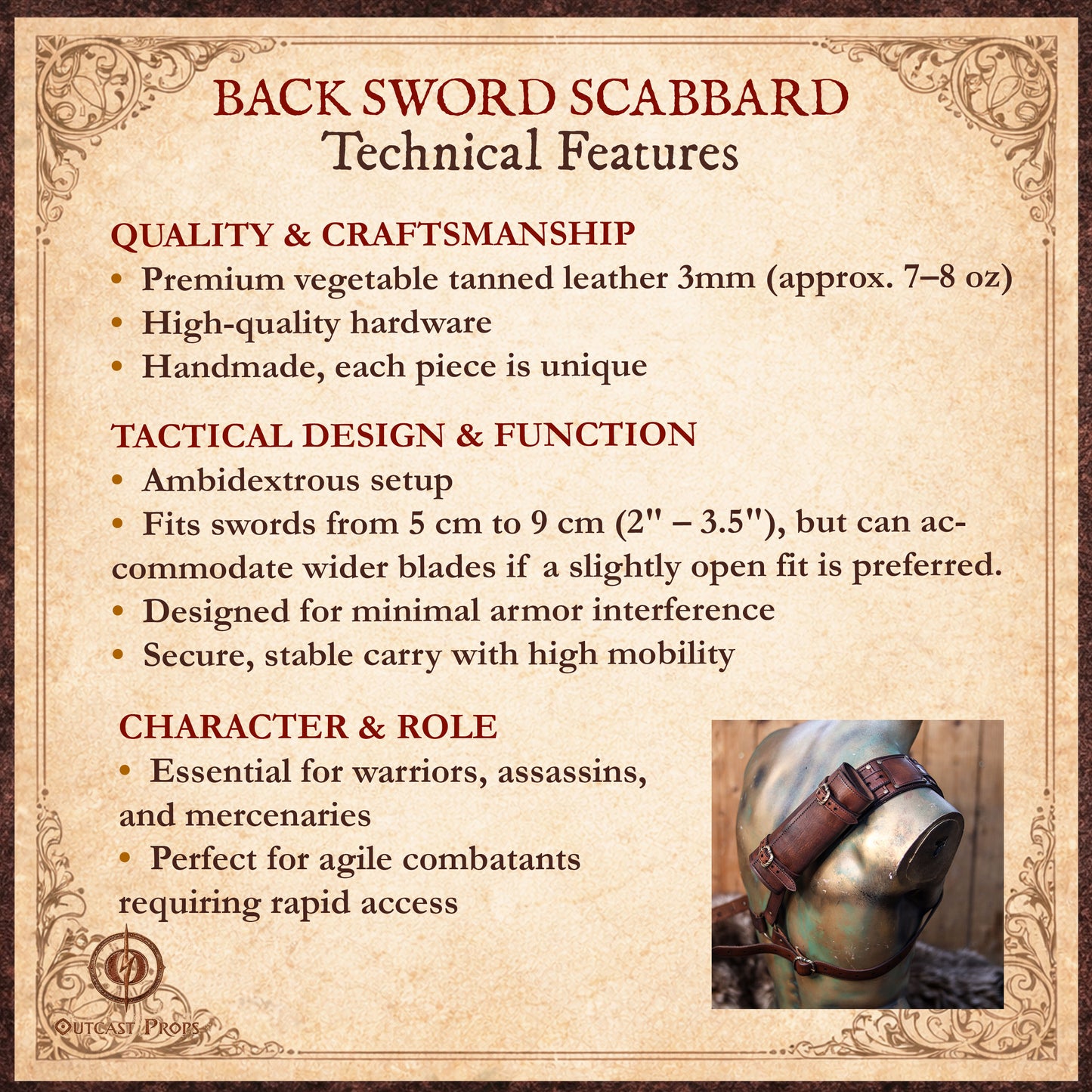Back Sword Scabbard