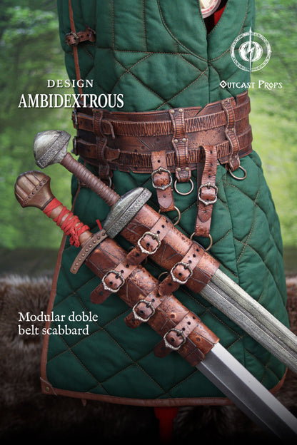 Barbarian Double Modular Belt Scabbard