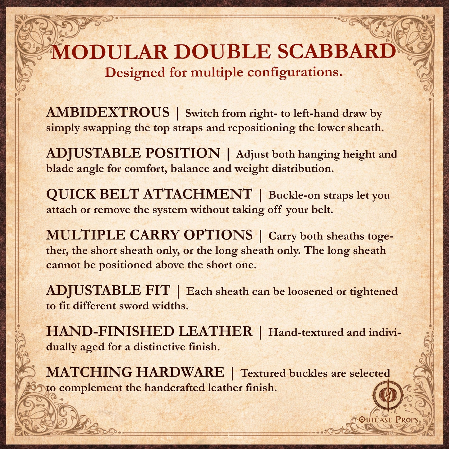Barbarian Double Modular Belt Scabbard