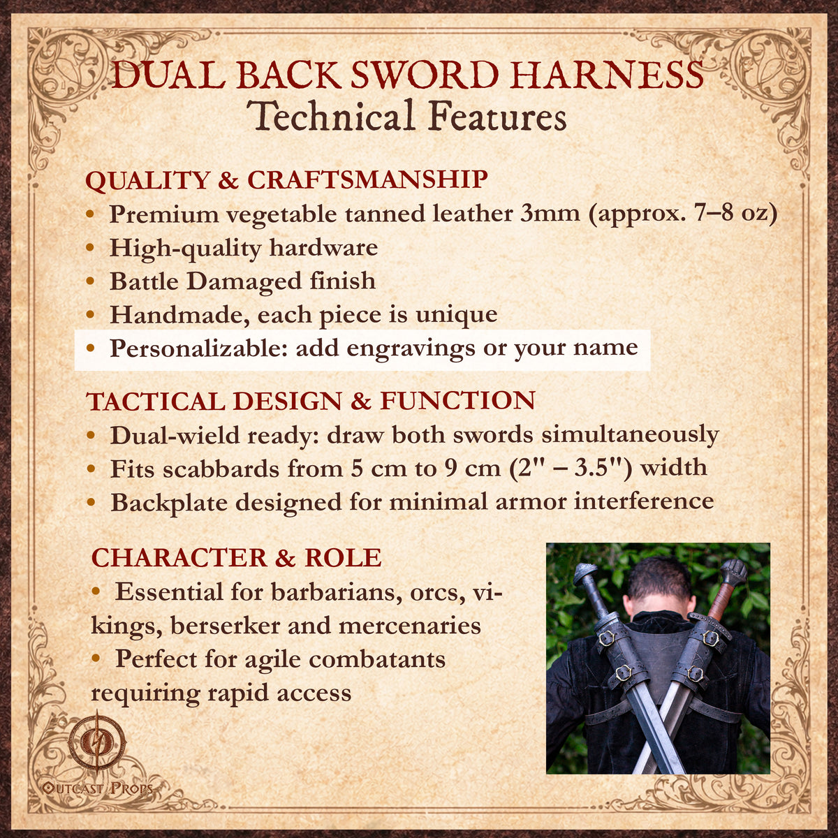 Barbarian Dual Sword Scabbard