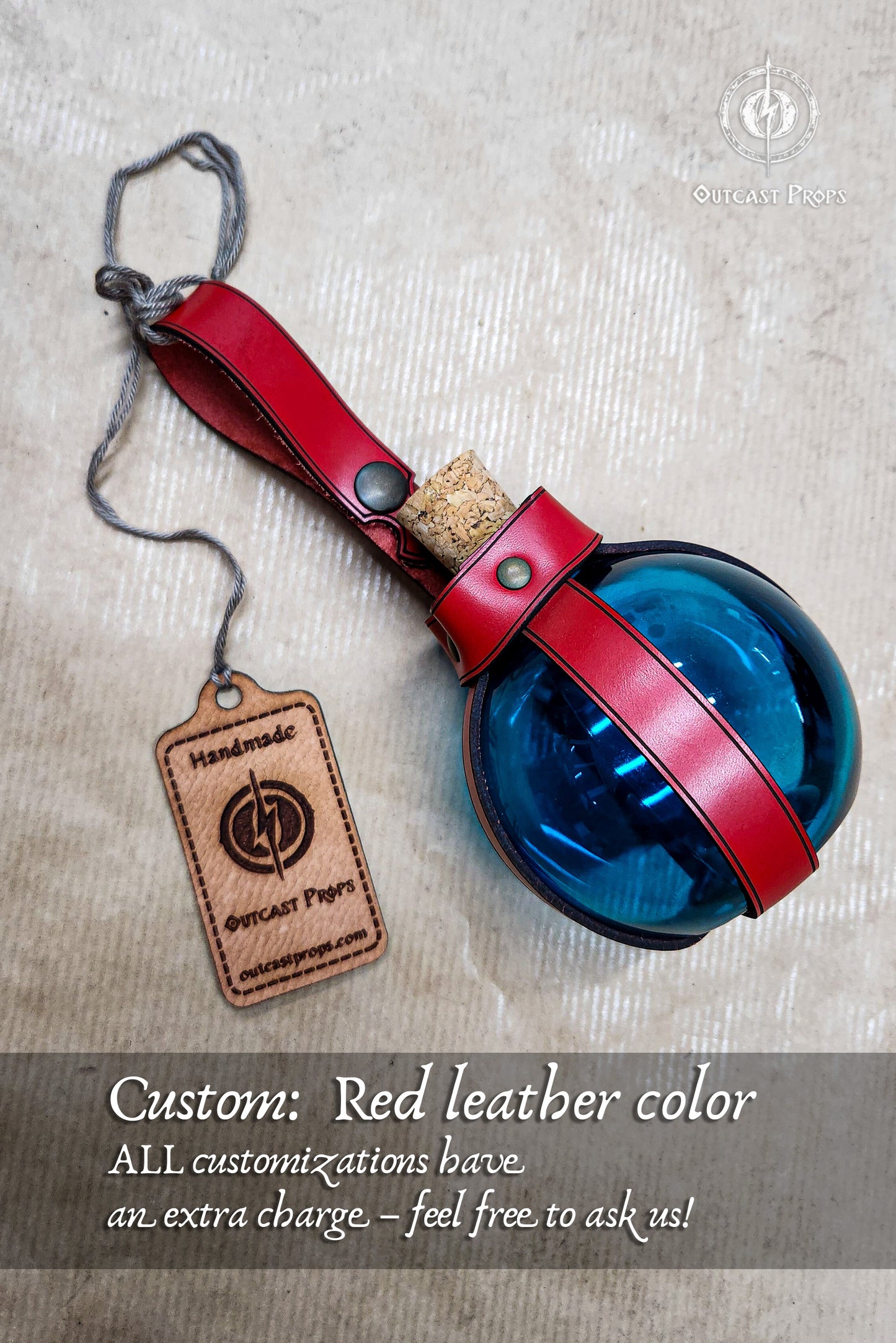 Potion Bottle with Leather Holder - No crystal