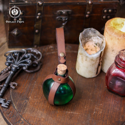 Potion Bottle with Leather Holder - No crystal