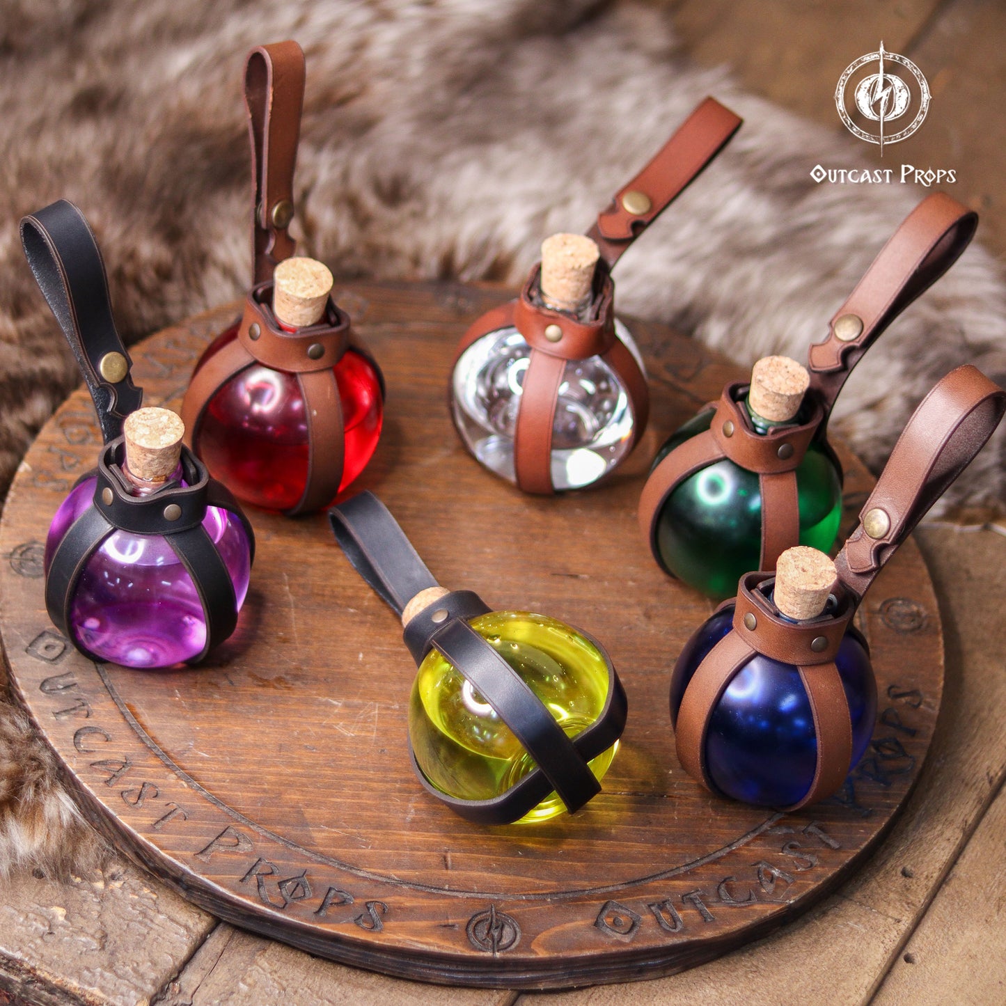 Potion Bottle with Leather Holder - No crystal