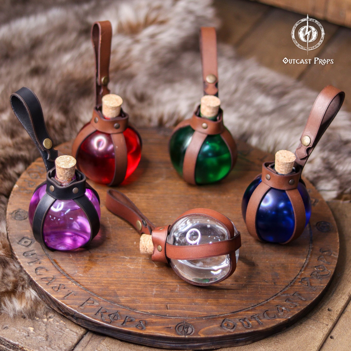 Potion Bottle with Leather Holder - No crystal