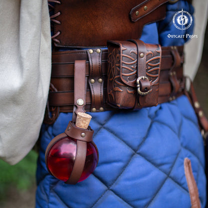 Potion Bottle with Leather Holder - No crystal