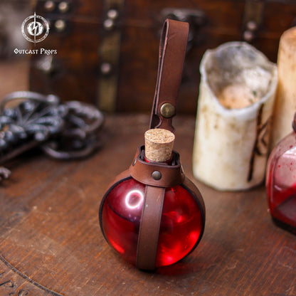 Potion Bottle with Leather Holder - No crystal