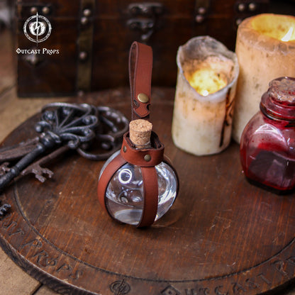 Potion Bottle with Leather Holder - No crystal