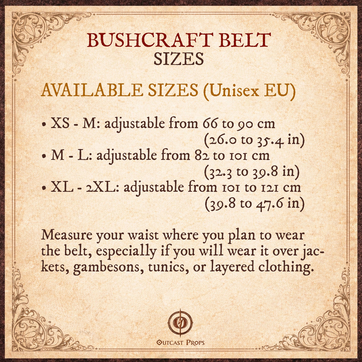 Bushcraft Leather Belt (Steampunk, Militar, LARP)