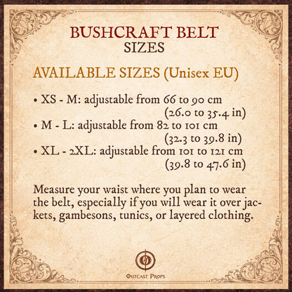 Bushcraft Leather Belt (Steampunk, Militar, LARP)
