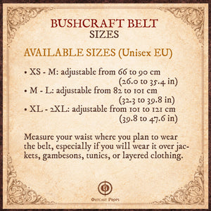 Bushcraft Leather Belt (Steampunk, Militar, LARP)