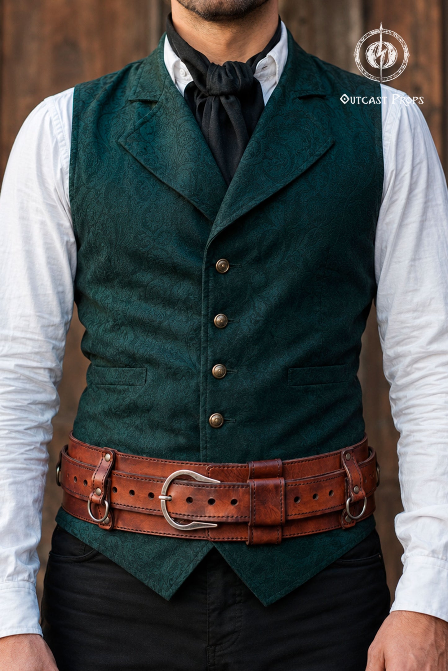 Bushcraft Leather Belt (Steampunk, Militar, LARP)
