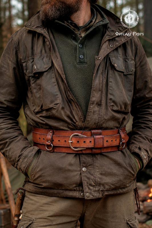 Bushcraft Leather Belt (Steampunk, Militar, LARP)