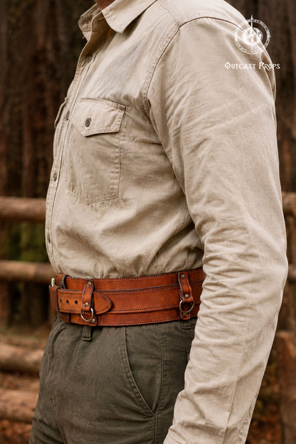Bushcraft Leather Belt (Steampunk, Militar, LARP)