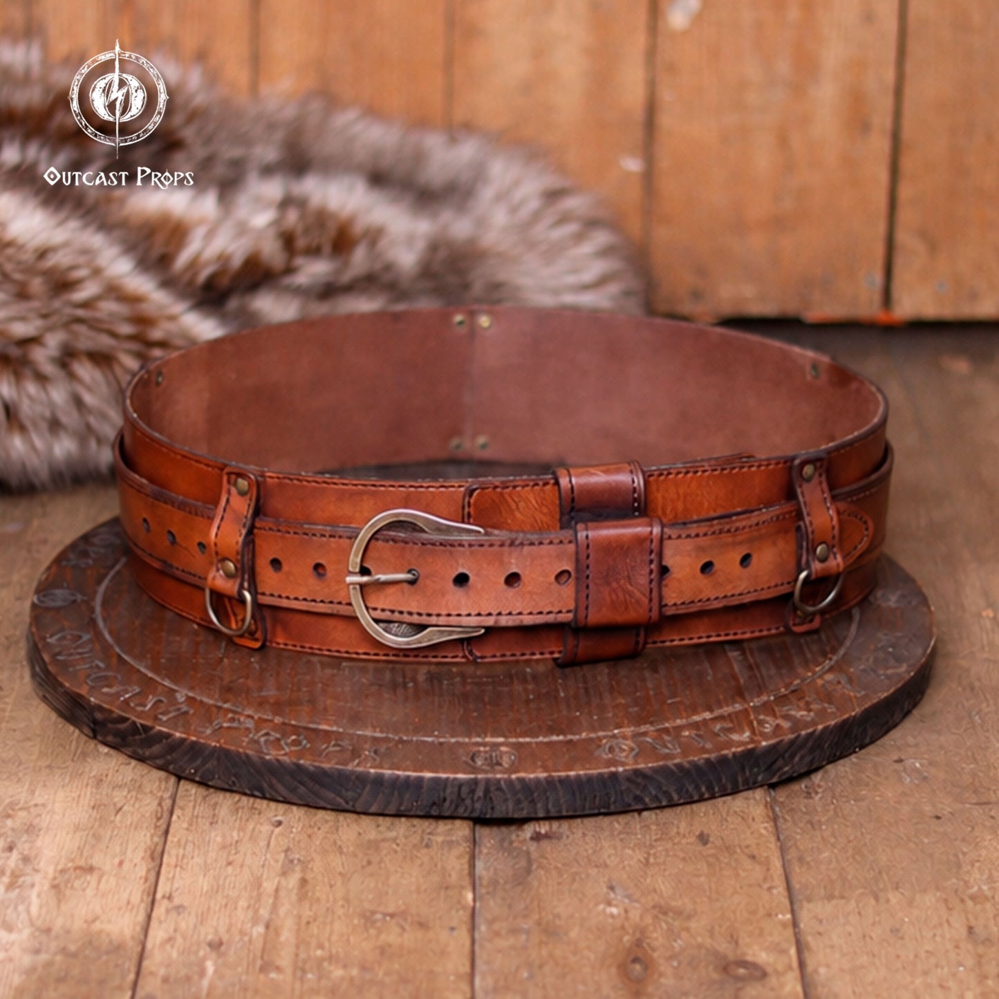Bushcraft Leather Belt (Steampunk, Militar, LARP)