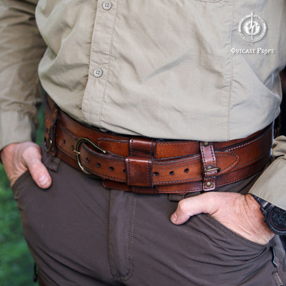 Bushcraft Leather Belt (Steampunk, Militar, LARP)