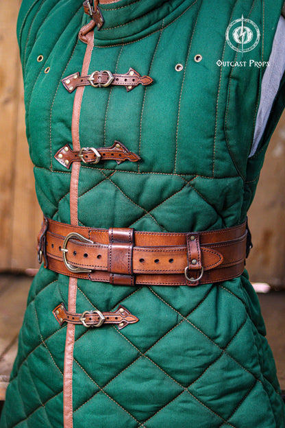 Bushcraft Leather Belt (Steampunk, Militar, LARP)