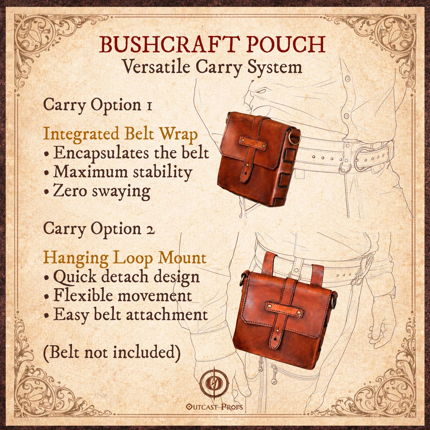 Bushcraft Leather Belt Pouch