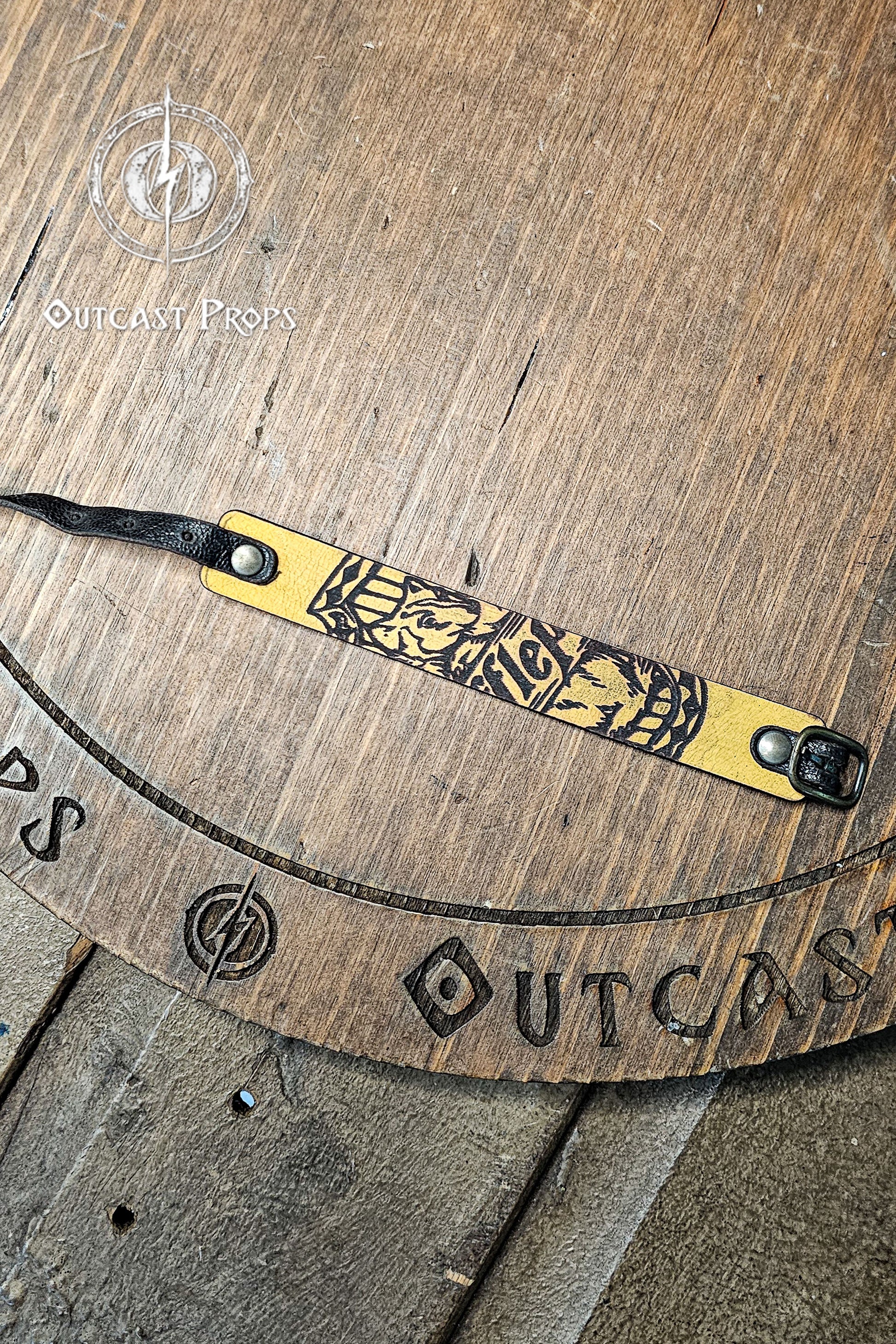 Harry Potter  Hufflepuff Yellow Leather Bracelet