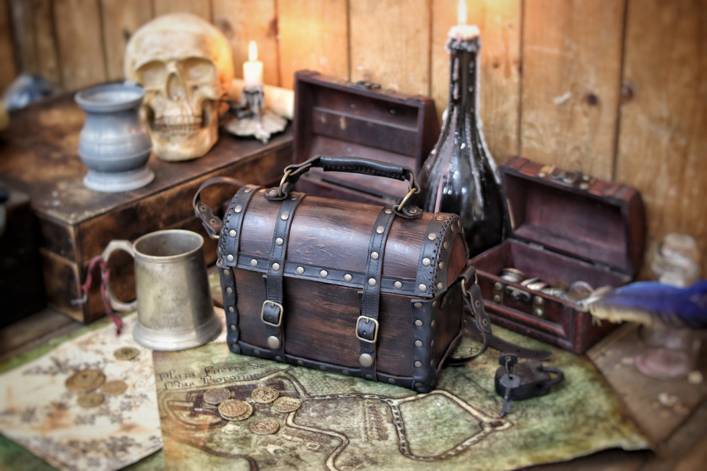 Pirate Chest Leather Bag