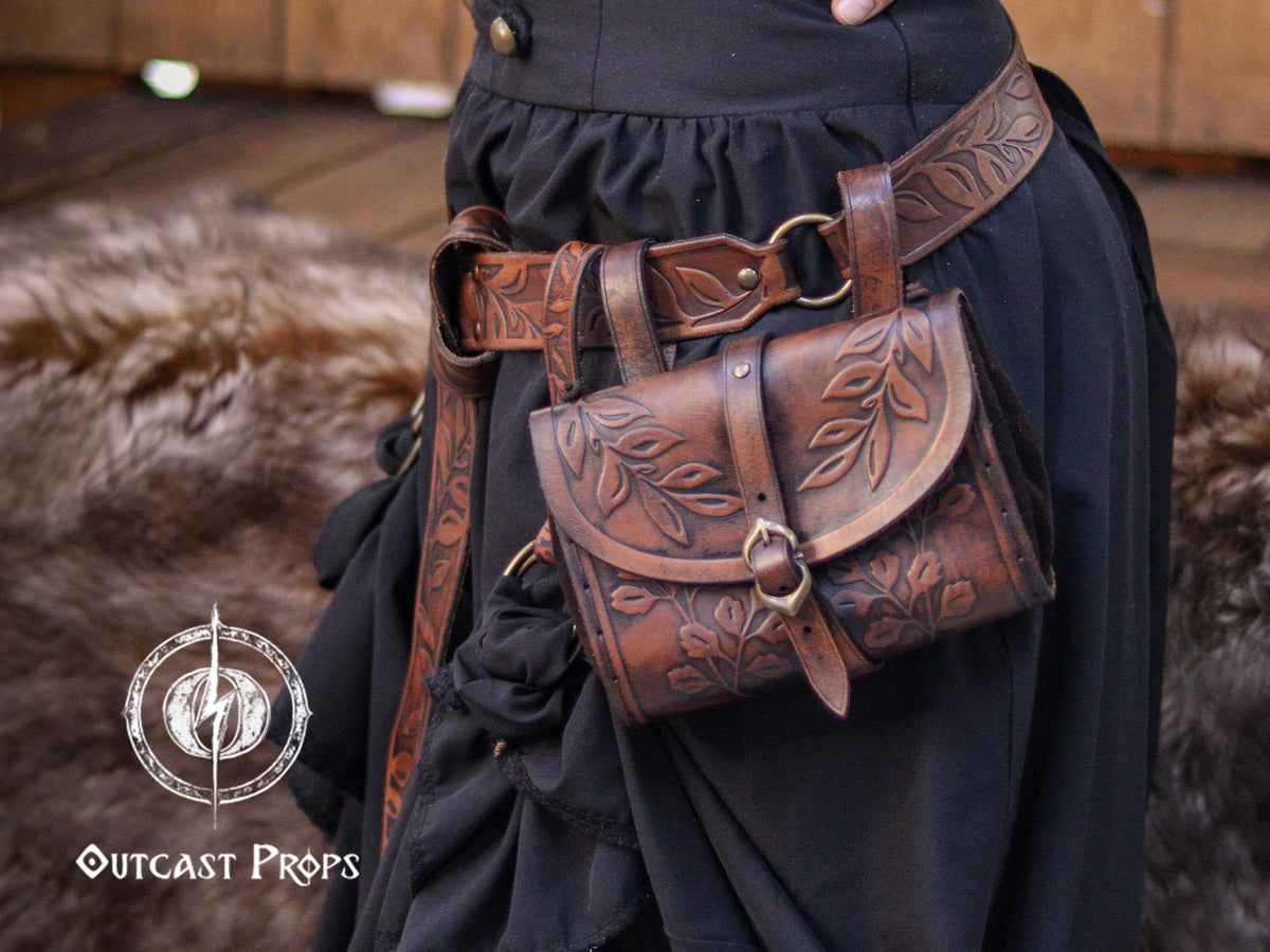 Leather Medieval Belt Pouch Adjustable Waist Bag Cosplay Renaissance Accessories 1PC Medieval Renaissance Belt Bag, Viking Retro Fanny Pack  main image 4